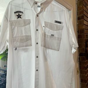 Men’s PFG Columbia Vanderbilt Short Sleeve Shirt XL White